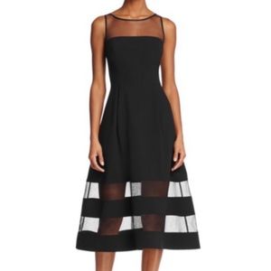 Aidan Aidan Illusion Fit and Flare Dress